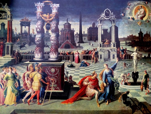 Painting of a fete by Antoine Caron