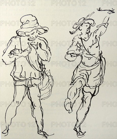 Figures conçues par Inigo Jones pour le masque, 1893