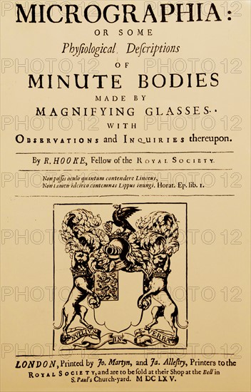 Title page of Robert Hooke Micrographic London