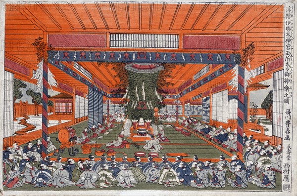 Perspective picture of the Daidai Kagura performance at the two sites