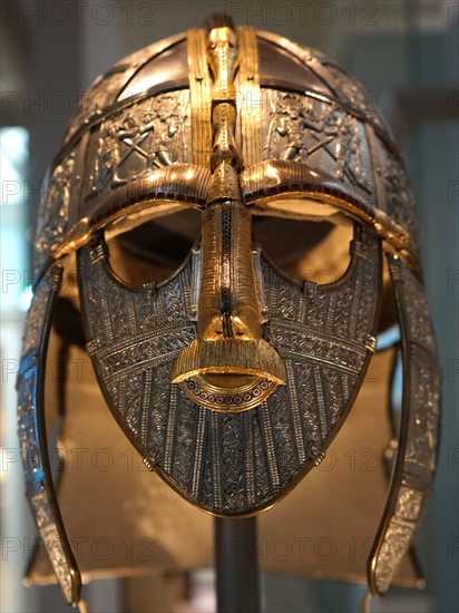 The reconstructed Sutton Hoo Helmet