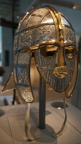 The reconstructed Sutton Hoo Helmet