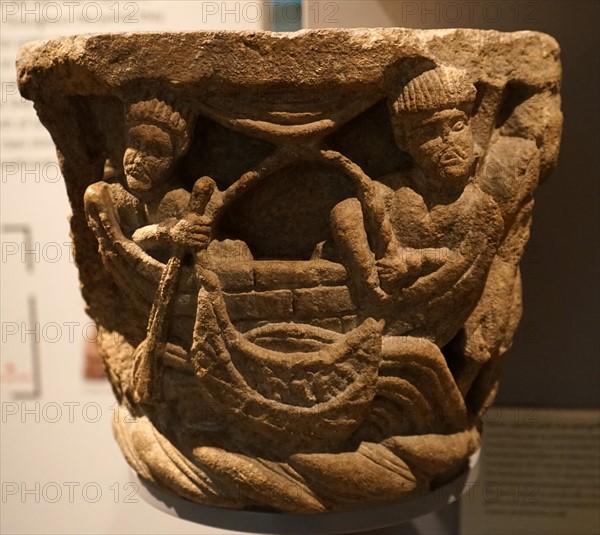 Stone capital with scenes from the life of St Peter