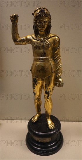 Gilded copper figure of Hercules