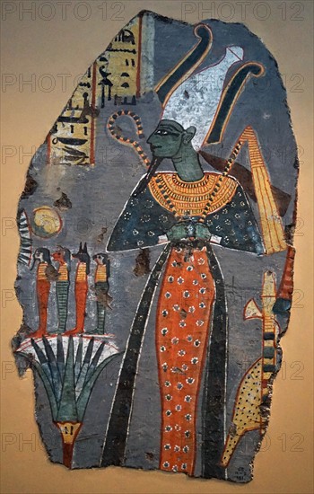 Fragment of a fresco depicting the Egyptian God Osiris