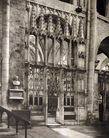 the interior of Winchester Cathedral