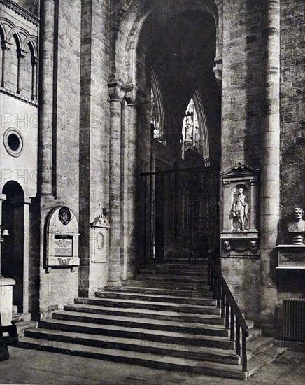 the interior of Winchester Cathedral