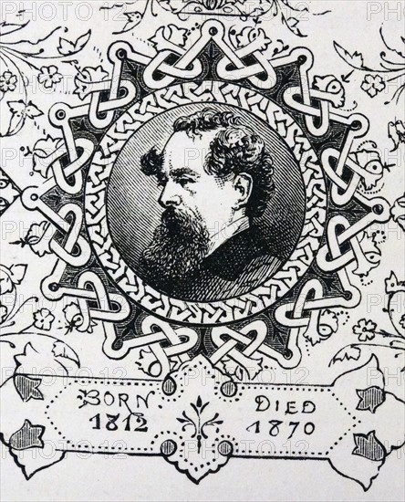 Engraved portrait of Charles John Huffam Dickens
