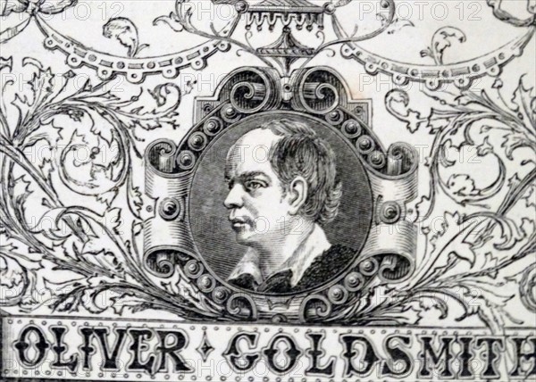 Engraved portrait of Oliver Goldsmith