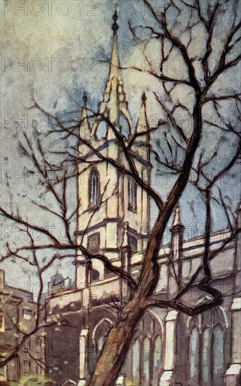 Colour sketch of St Dunstan-in-the-East