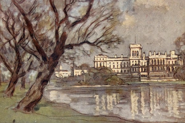 Coloured sketch of The Foreign and Commonwealth Office from St. James's Park