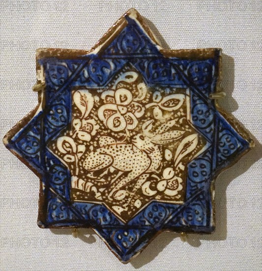 Lustre star tiles with blue borders