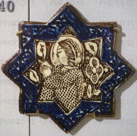 Lustre star tiles with blue borders