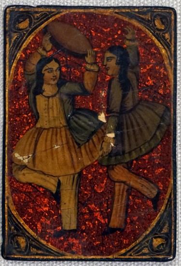 playing card from the Qajar Dynasty. Dated 19th Century