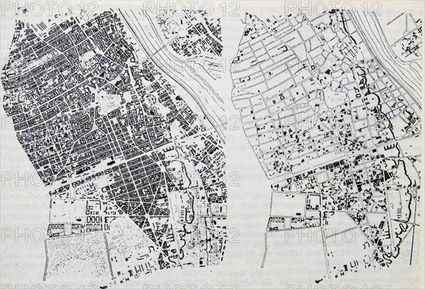 Map showing the central parts of Warsaw