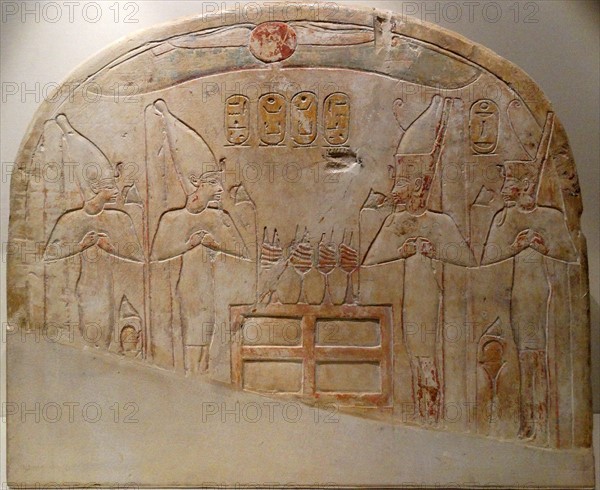 Votive stela for deified Kings from the 18th Dynasty