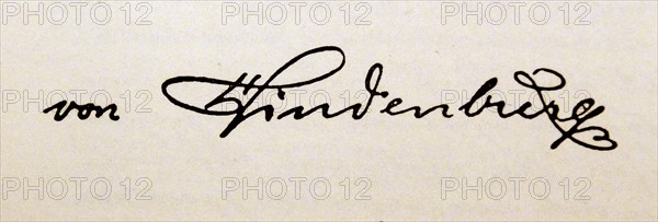 Signature of Paul von Hindenburg