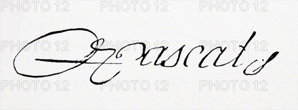 Signature of Blaise Pascal