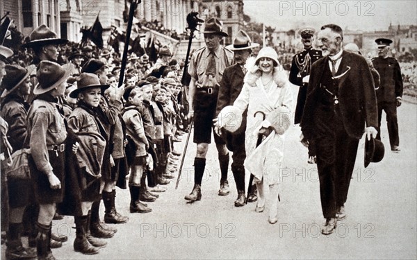 Lady Elizabeth meeting members of the boy scouts