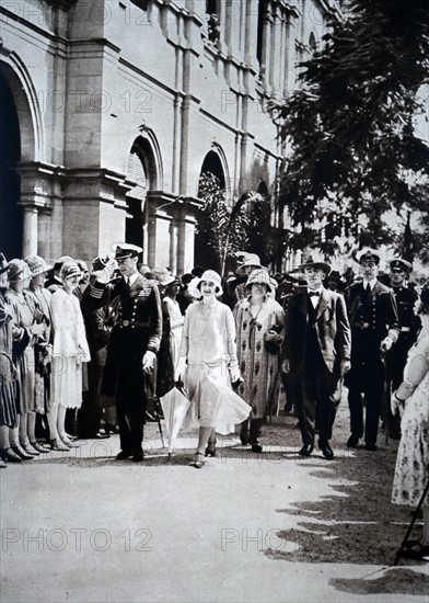 Prince Albert and Lady Elizabeth during their visit to Brisbane