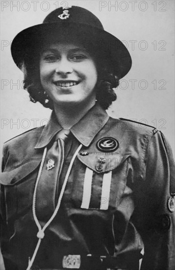 Princess Elizabeth at a Girl Guide camp at Frogmore