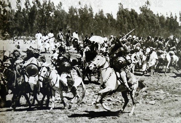 Abyssinian troops  on parade in 1934