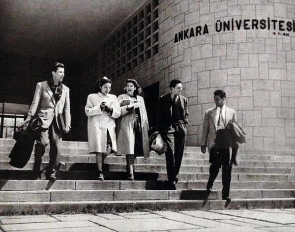 the modern entrance to the Ankara University