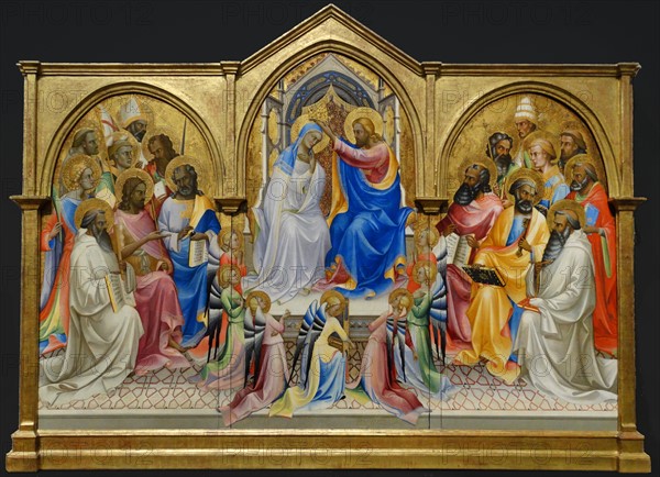 The Coronation of the Virgin with Adoring Saints' by Lorenzo Monaco