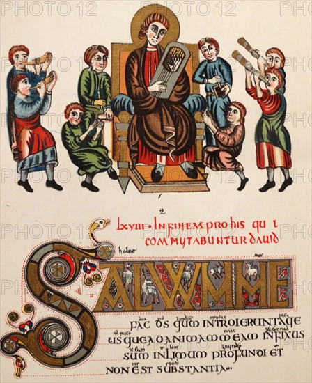 Illumination from the Psalter of St. Augustine