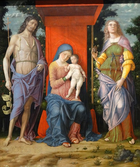 The Virgin and Child with Magdalen and Saint John the Baptist' by Andrea Mantegna