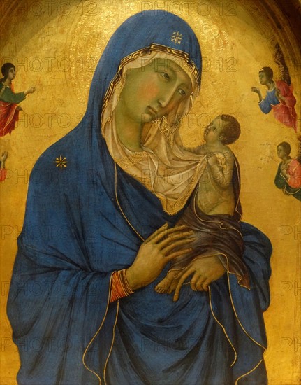 The Virgin and Child with Saints Dominic and Aurea' by Duccio di Buoninsegna