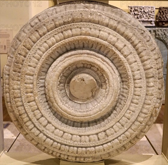 Railing crossbar depicting a lotus from a Stupa