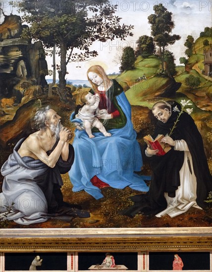 The Virgin and Child with Saints Jerome and Dominic' by Filippino Lippi