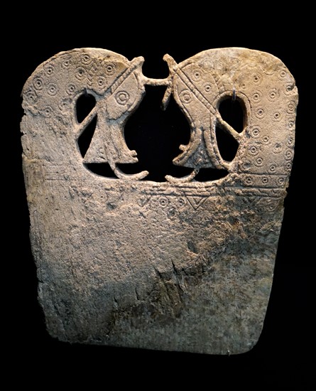 9th Century Whalebone plaque taken from a wealthy woman's grave in Norway