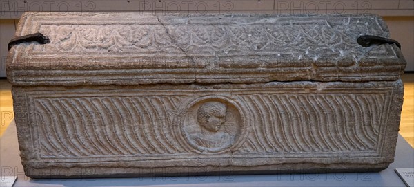 Limestone sarcophagus