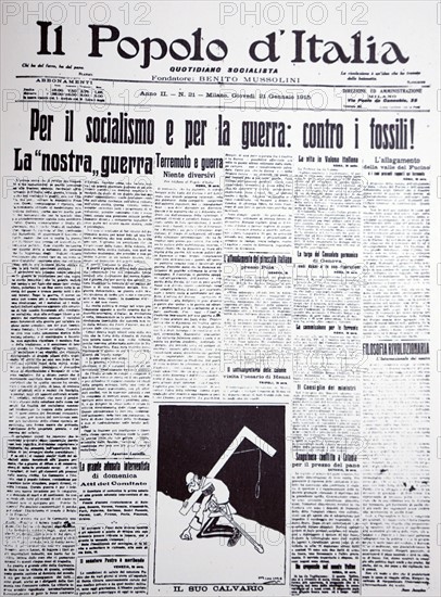 Cover of the Italian newspaper 'Il Popolo d'Italia'