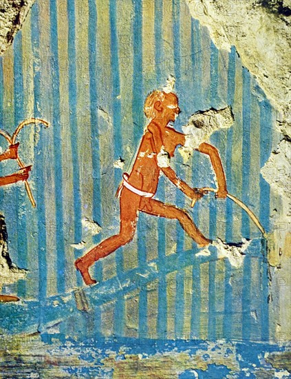 Egyptian tomb wall painting