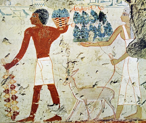 Egyptian tomb wall painting