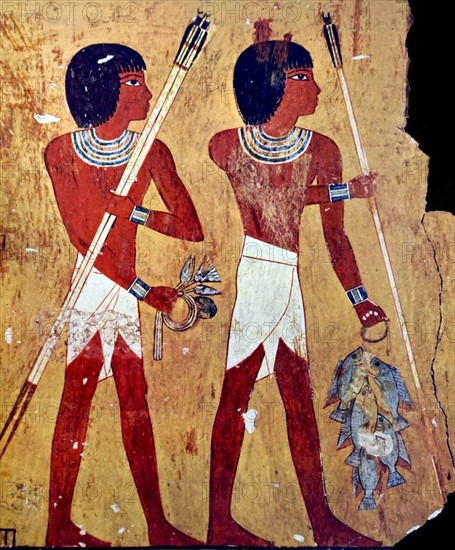 Egyptian tomb wall painting