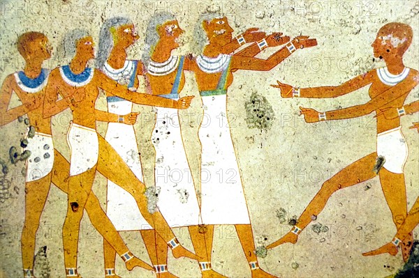 Egyptian tomb wall painting