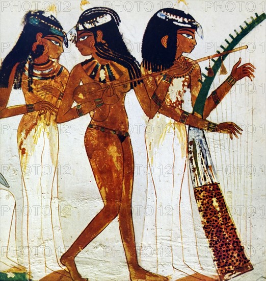 Egyptian tomb wall painting