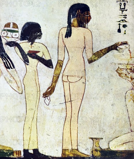 Egyptian tomb wall painting