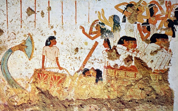 Egyptian tomb wall painting