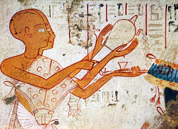 Egyptian tomb wall painting