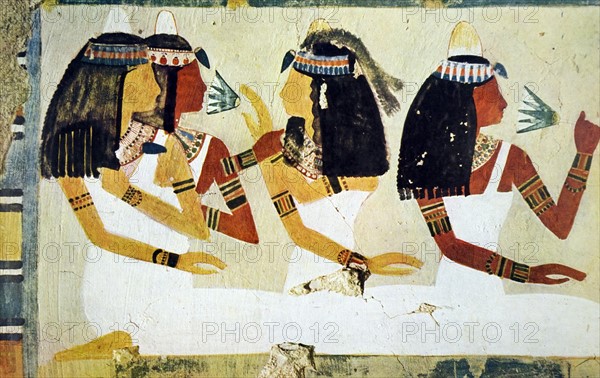 Egyptian tomb wall painting