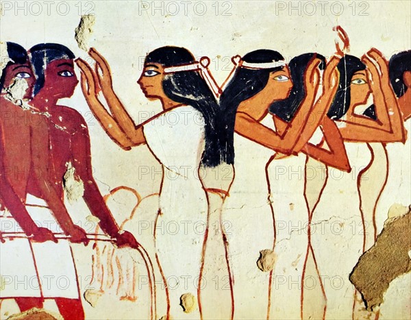 Egyptian tomb wall painting