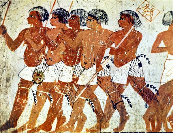 Egyptian tomb wall painting