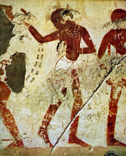 Egyptian tomb wall painting