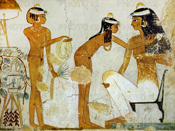 Egyptian tomb wall painting