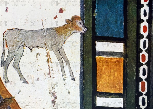 Egyptian tomb wall painting